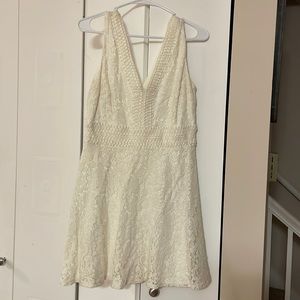 Sparkly white dress (with gold thread throughout)